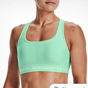820. Under Armour Mint Green Compression Mid Crossback Sports Bra SM